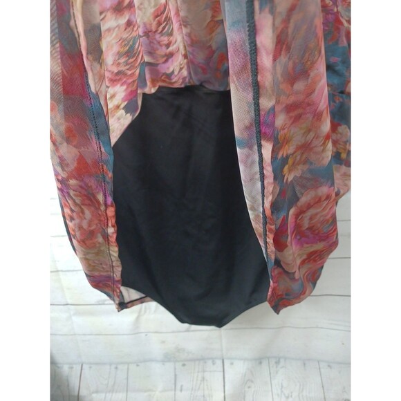 Torrid Swimsuit Swim Dress Peplum Underwire Floral Mesh Plus 6D/DD - Picture 6 of 8